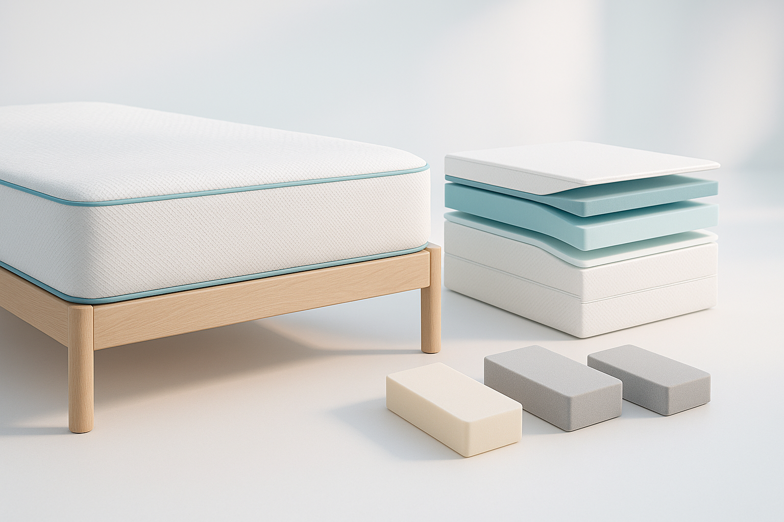 Medžiagos individualiuose čiužiniuose: HR, lateksas, spyruoklės